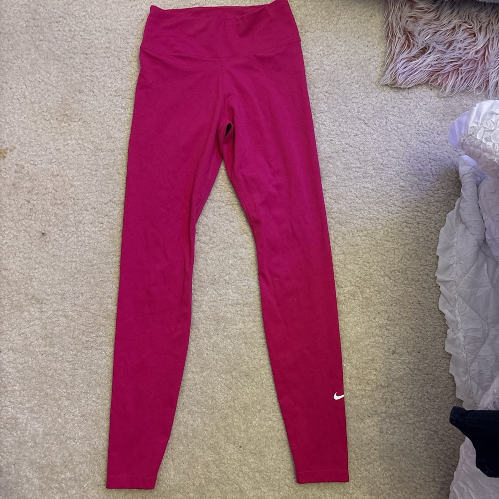 Nike Pink Performance Leggings Full-Length Streamlined